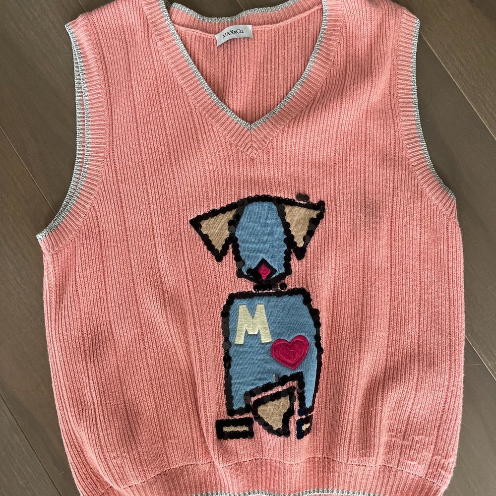 MAX&Co. Women's Natural Oversized Sweater Vest Size L